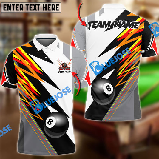 BlueJose Billiards Ball 8 Twin Lightning Personalized Name, Team Name Unisex Shirt (4 Colors)