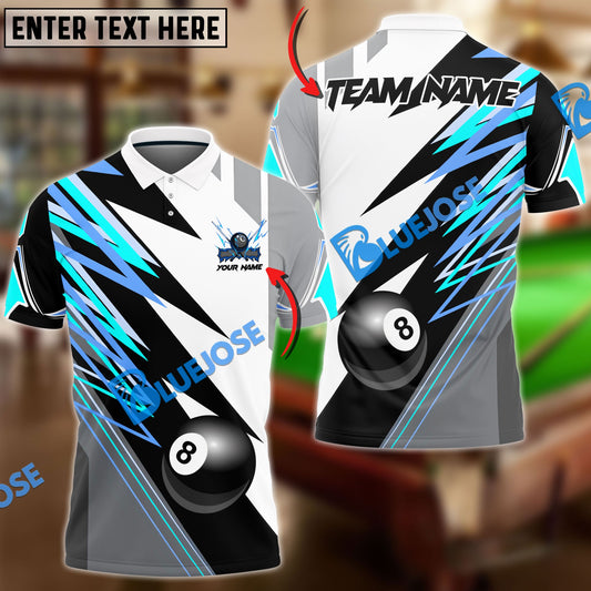 BlueJose Billiards Ball 8 Twin Lightning Personalized Name, Team Name Unisex Shirt (4 Colors)