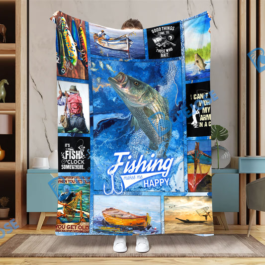 BlueJose Striped Bass Fishing Lovers Blanket