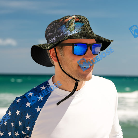 BlueJose Crappie Camouflage Custom Name Bucket Hat