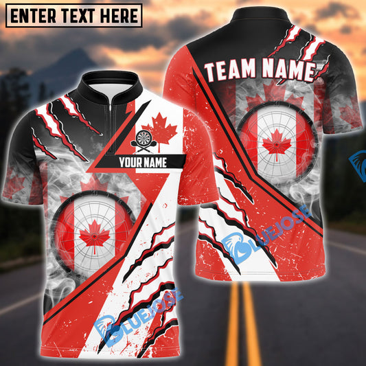 BlueJose Darts Canadian Flag Patriot Personalized Name, Team Name Shirt