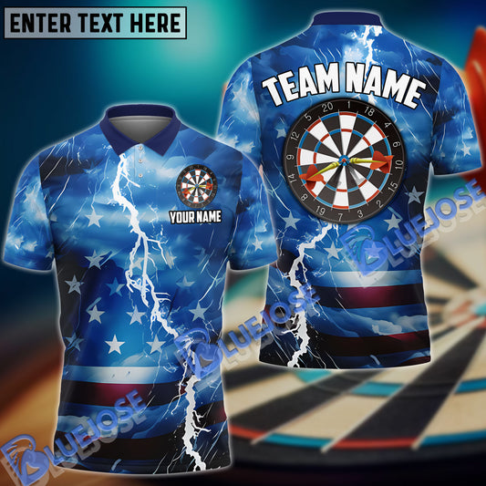 BlueJose Darts Blue Thunder Storm Personalized Name Shirt