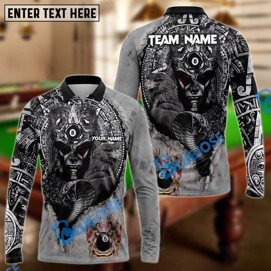 BlueJose Billiards Ball 8 Aztec Mexico Personalized Name 3D Shirt