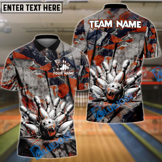 BlueJose Bowling Color Stone Customized Name, Team Name 3D Shirt