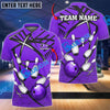 BlueJose Bowling And Pins Black Net Pattern Customized Name 3D Shirt (4 Colors)
