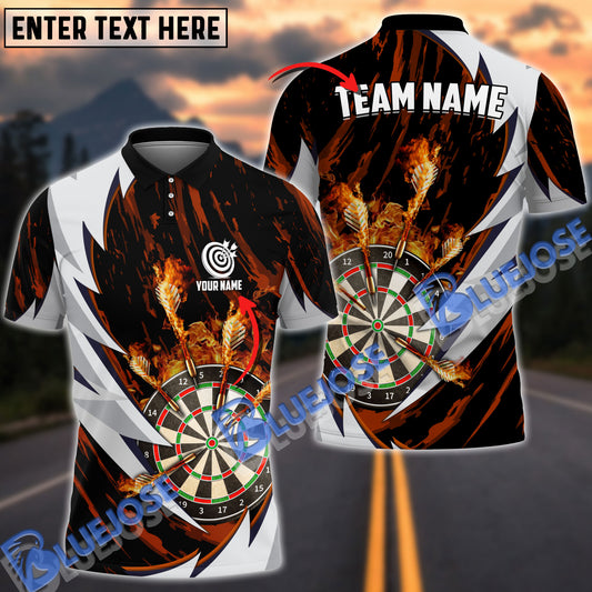 BlueJose Fire Thunderstorm Darts Personalized Name, Team Name Shirt (6 Colors)