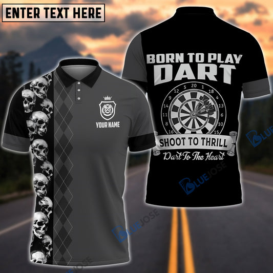 BlueJose Born to Play Dart Shoot to Thrill Personalized Name Shirt