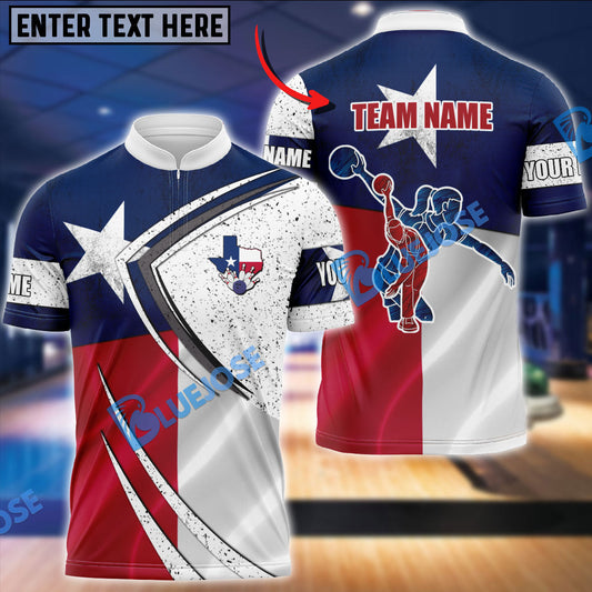BlueJose Bowling Texas Style Customized Name, Team Name 3D Shirt