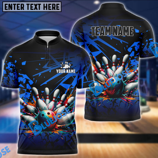 BlueJose Bowling And Candlepin Diamond Broken Customized Name 3D Shirt