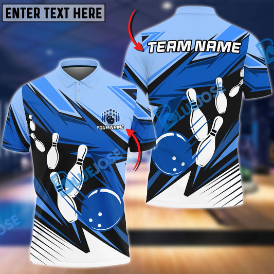 BlueJose Bowling and Pins Strike Cubes Customized Name, Team Name 3D Shirt (4 Colors)