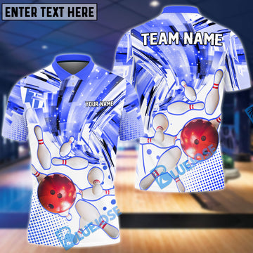 BlueJose Bowling And Pins Color Tornado Customized Name 3D Shirt (4 Colors)