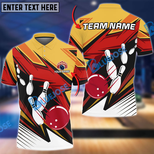 BlueJose Bowling and Pins Strike Cubes Customized Name, Team Name 3D Shirt (4 Colors)