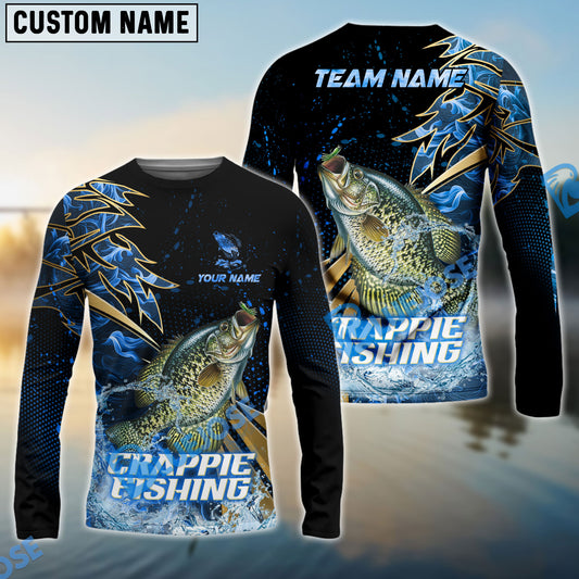 Bluejose Striped Bass Fishing Hooked Jump Splash Custom Name & Team Name 3D Shirts