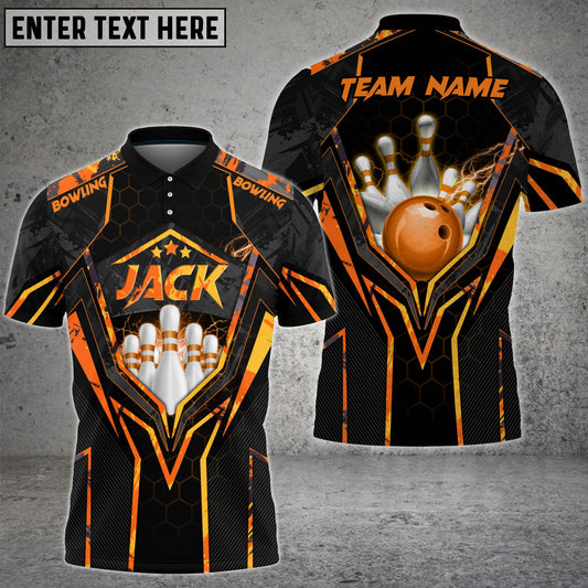 BlueJose Bowling And Pins Abstract Grunge Texture Multicolor Personalized Name, Team Name 3D Shirt