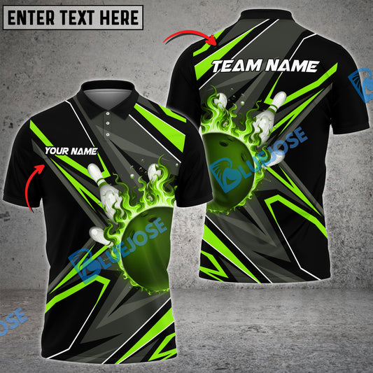 BlueJose Bowling And Pins Shockwave Customized Name 3D Shirt (6 Colors)