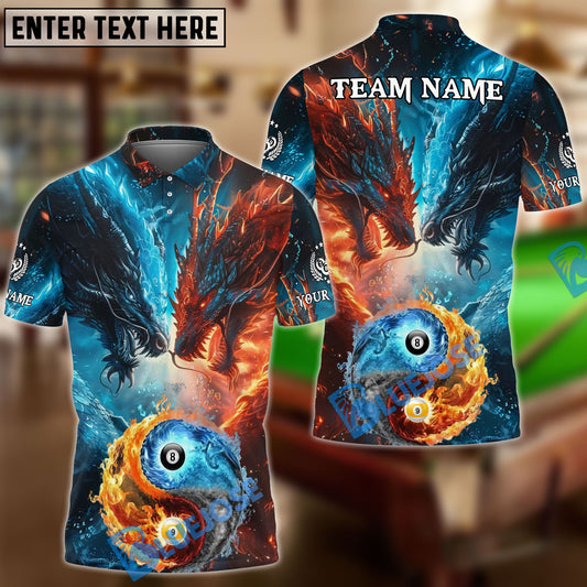 BlueJose Billiards Ball 8 & 9 Water Dragon VS Fire Dragon Personalized Shirt