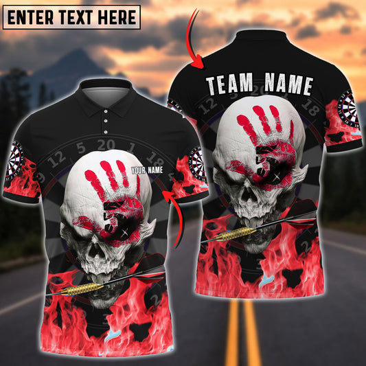 BlueJose Darts Skull Mutilcolor Options Personalized Name Shirt