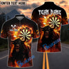 BlueJose Darts Flaming Bull & Dartboard Design Customized Name, Team Name 3D Shirt (4 Colors)