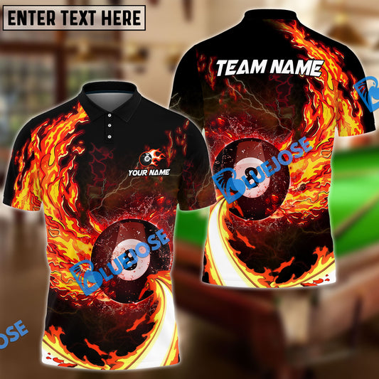 BlueJose Billiards Ball 8 Breath Of Fire Personalized Name, Team Name Unisex Shirt (6 Colors)