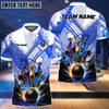 BlueJose Bowling And Pins Color Ink Customized Name 3D Shirt (4 Colors)