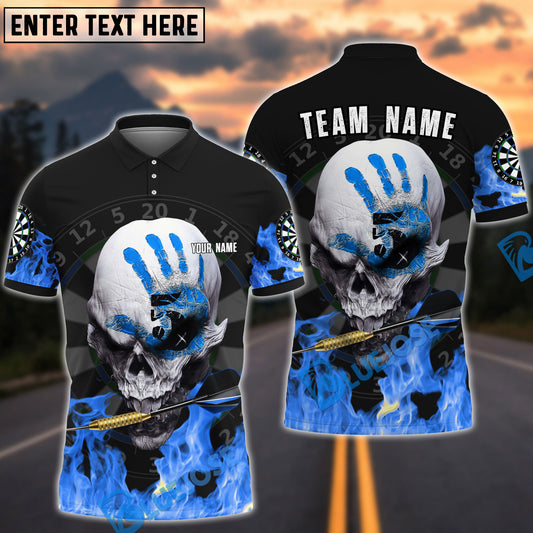BlueJose Darts Skull Mutilcolor Options Personalized Name Shirt