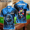 BlueJose Billiards Funny Fire 8 Ball Personalized Name & Team Name Shirt (4 Colors)