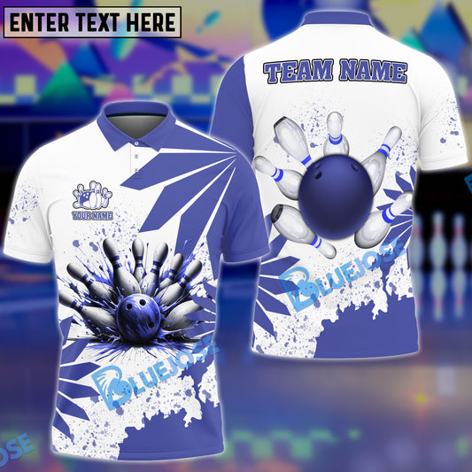 BlueJose Bowling And Pins Flowers Customized Name 3D Shirt (4 Colors)