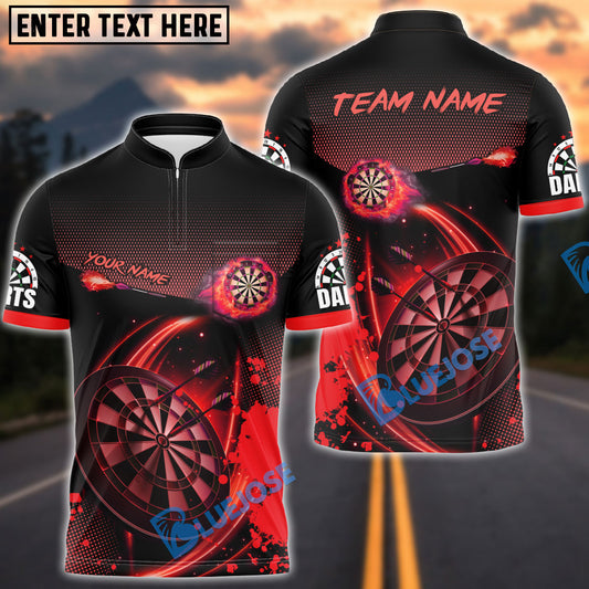BlueJose Darts Flaming Personalized Name, Team Name Shirt (6 Colors)
