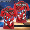 BlueJose Bowling And Pins Black Net Pattern Customized Name 3D Shirt (4 Colors)