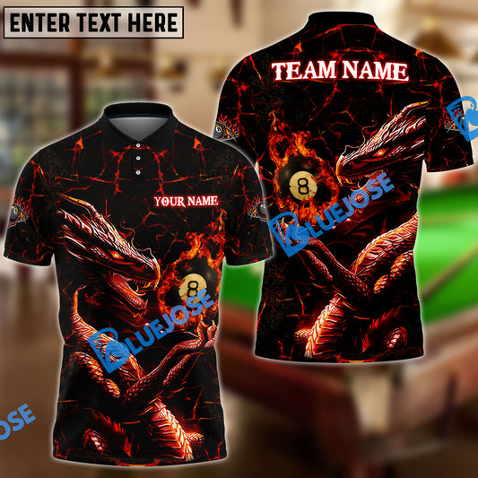 BlueJose Billiards Ball 8 Dragon's Palm Personalized Name, Team Name Unisex Shirt (4 Colors)