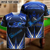 BlueJose Billiards Golden Inferno Power 8-Ball Pool Personalized Name Shirt (4 Colors)