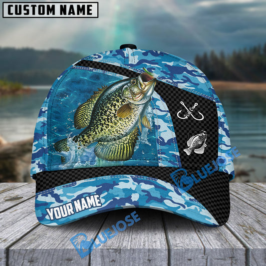 Bluejose Crappie Fishing Blue Camo Personalized Cap