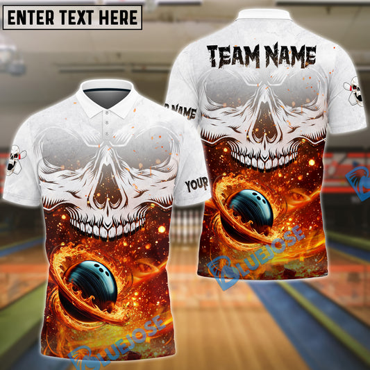 BlueJose Skull Bowling Premium Customized Name 3D Shirt
