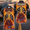 BlueJose Darts Flaming Bear Customized Name, Team Name 3D Shirt (4 Colors)