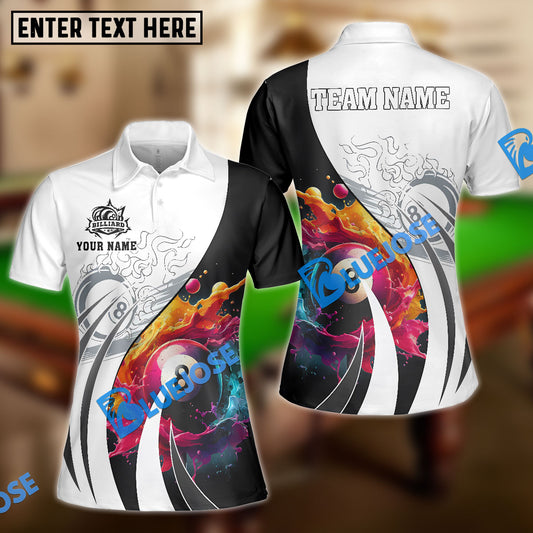 BlueJose Billiards Ball 8 Colorful Paint Personalized Name Shirt