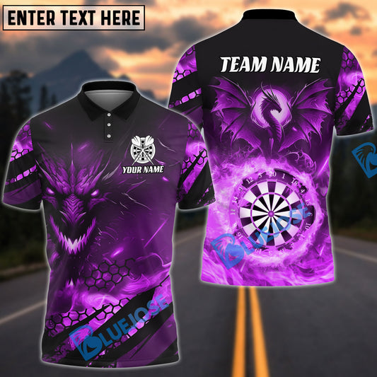 BlueJose Darts Flame Dragon Personalized Name, Team Name Shirt (4 Colors)