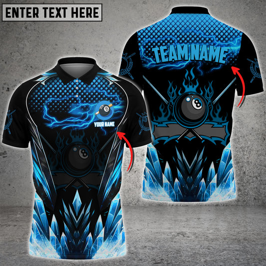 BlueJose Billiards 8 Ball Ice And Thunder Personalized Name, Team Name Shirt