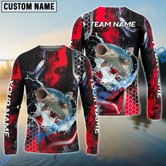 Bluejose Catfish Fishing Red Thunder Custom Name & Team Name 3D Shirts