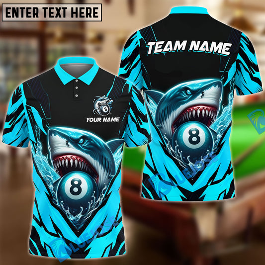 BlueJose Billiards Ball 8 Angry Shark Personalized Name Shirt (4 Colors)
