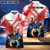 BlueJose Bowling And Pins Color Ink Customized Name 3D Shirt (4 Colors)