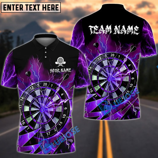 BlueJose Darts Thunder Lightning Multicolor Options Personalized Name Shirt (4 Colors)
