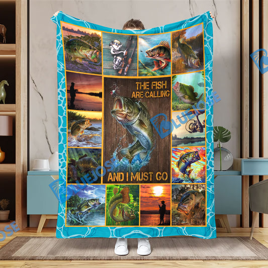BlueJose Bass The Fish Are Calling And I Must Go Blanket