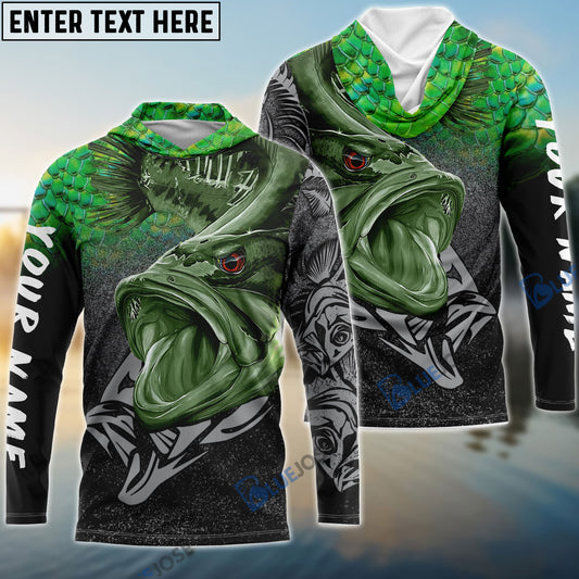 BlueJose Largemouth Bass Reaper Fish Skeleton Custom Name Fishing Shirt For Kids