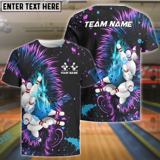 BlueJose Bowling Stylized Lion's Mane Customized Name, Team Name 3D Shirt