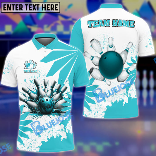 BlueJose Bowling And Pins Flowers Customized Name 3D Shirt (4 Colors)