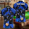 BlueJose Billiards Ball 8 & 9 Grim Reaper Fire Design Personalized Name Shirt (4 Colors)