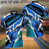 BlueJose Bowling And Pins Strike Color Race 2 Customized Name 3D Shirt ( 4 Colors )