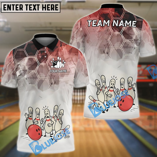BlueJose Bowling And Pins Cartoon Pins Confusion Customized Name, Team Name 3D Shirt (4 Colors)
