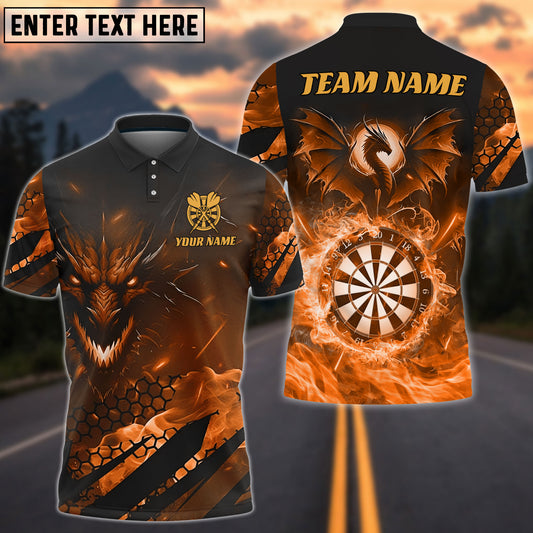 BlueJose Darts Flame Dragon Personalized Name, Team Name Shirt (4 Colors)