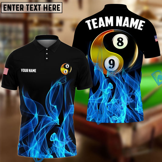 BlueJose Billiards Ball 8&9 Heavenly Flame Personalized Name, Team Name Unisex Shirt